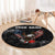 American Eagle Bowling Round Carpet with Distressed Flag and Grunge Pattern in Red White and Blue - Wonder Print Shop