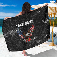 American Eagle Bowling Sarong with Distressed Flag and Grunge Pattern in Red White and Blue - Wonder Print Shop
