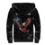 American Eagle Bowling Sherpa Hoodie with Distressed Flag and Grunge Pattern in Red White and Blue - Wonder Print Shop