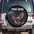 American Eagle Bowling Spare Tire Cover with Distressed Flag and Grunge Pattern in Red White and Blue - Wonder Print Shop