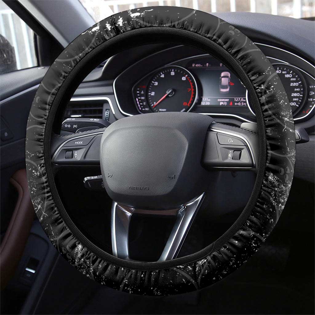 American Eagle Bowling Steering Wheel Cover with Distressed Flag and Grunge Pattern in Red White and Blue - Wonder Print Shop