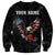 American Eagle Bowling Sweatshirt with Distressed Flag and Grunge Pattern in Red White and Blue - Wonder Print Shop
