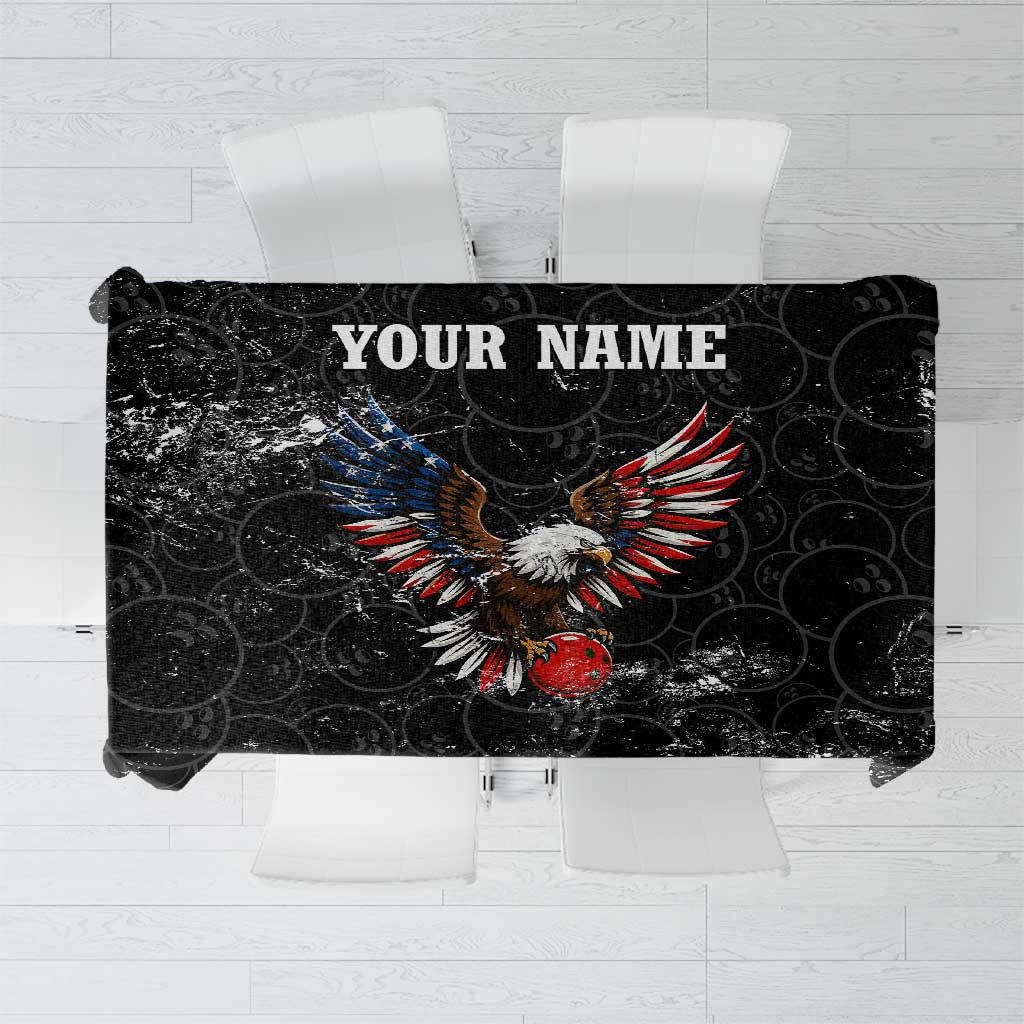 American Eagle Bowling Tablecloth with Distressed Flag and Grunge Pattern in Red White and Blue - Wonder Print Shop