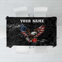 American Eagle Bowling Tablecloth with Distressed Flag and Grunge Pattern in Red White and Blue - Wonder Print Shop