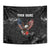 American Eagle Bowling Tapestry with Distressed Flag and Grunge Pattern in Red White and Blue - Wonder Print Shop