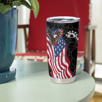 American Eagle Bowling Tumbler Cup with Distressed Flag and Grunge Pattern in Red White and Blue - Wonder Print Shop