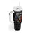 American Eagle Bowling Tumbler With Handle with Distressed Flag and Grunge Pattern in Red White and Blue - Wonder Print Shop