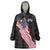 American Eagle Bowling Wearable Blanket Hoodie with Distressed Flag and Grunge Pattern in Red White and Blue - Wonder Print Shop