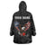 American Eagle Bowling Wearable Blanket Hoodie with Distressed Flag and Grunge Pattern in Red White and Blue - Wonder Print Shop
