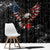 American Eagle Bowling Window Curtain with Distressed Flag and Grunge Pattern in Red White and Blue - Wonder Print Shop