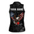 American Eagle Bowling Women Sleeveless Polo Shirt with Distressed Flag and Grunge Pattern in Red White and Blue - Wonder Print Shop