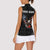American Eagle Bowling Women Sleeveless Polo Shirt with Distressed Flag and Grunge Pattern in Red White and Blue - Wonder Print Shop