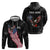 American Eagle Bowling Zip Hoodie with Distressed Flag and Grunge Pattern in Red White and Blue - Wonder Print Shop