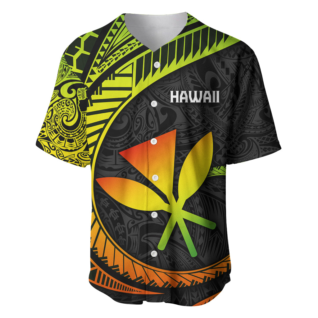 Hawaii Kanaka Maoli Baseball Jersey Polynesian Tornado Infusion Gradient - Wonder Print Shop