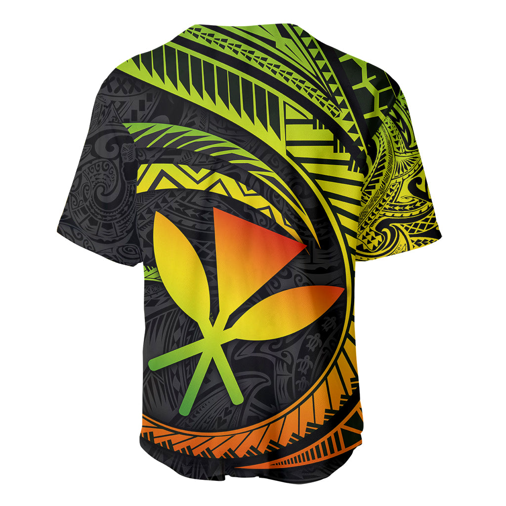 Hawaii Kanaka Maoli Baseball Jersey Polynesian Tornado Infusion Gradient - Wonder Print Shop