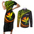 Hawaii Kanaka Maoli Couples Matching Short Sleeve Bodycon Dress and Long Sleeve Button Shirts Polynesian Tornado Infusion Gradient - Wonder Print Shop