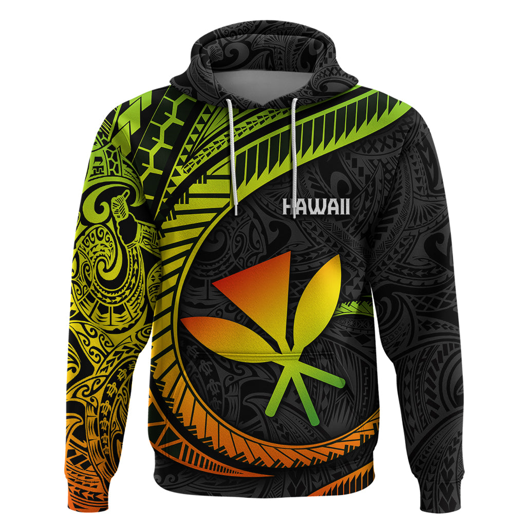 Hawaii Kanaka Maoli Hoodie Polynesian Tornado Infusion Gradient - Wonder Print Shop