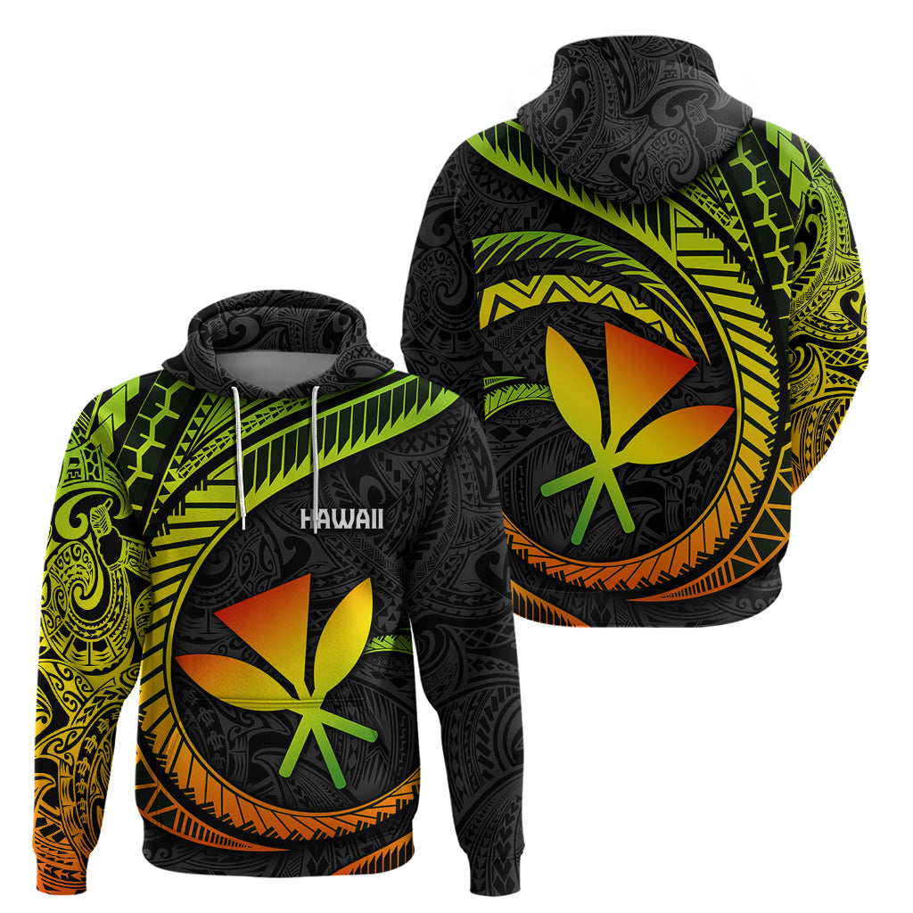 Hawaii Kanaka Maoli Hoodie Polynesian Tornado Infusion Gradient - Wonder Print Shop