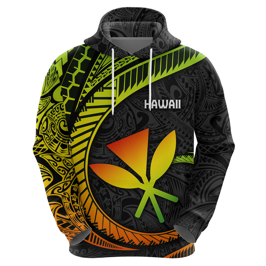 Hawaii Kanaka Maoli Hoodie Polynesian Tornado Infusion Gradient - Wonder Print Shop