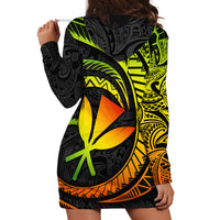 Hawaii Kanaka Maoli Hoodie Dress Polynesian Tornado Infusion Gradient - Wonder Print Shop