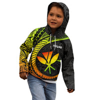 Hawaii Kanaka Maoli Kid Hoodie Polynesian Tornado Infusion Gradient - Wonder Print Shop