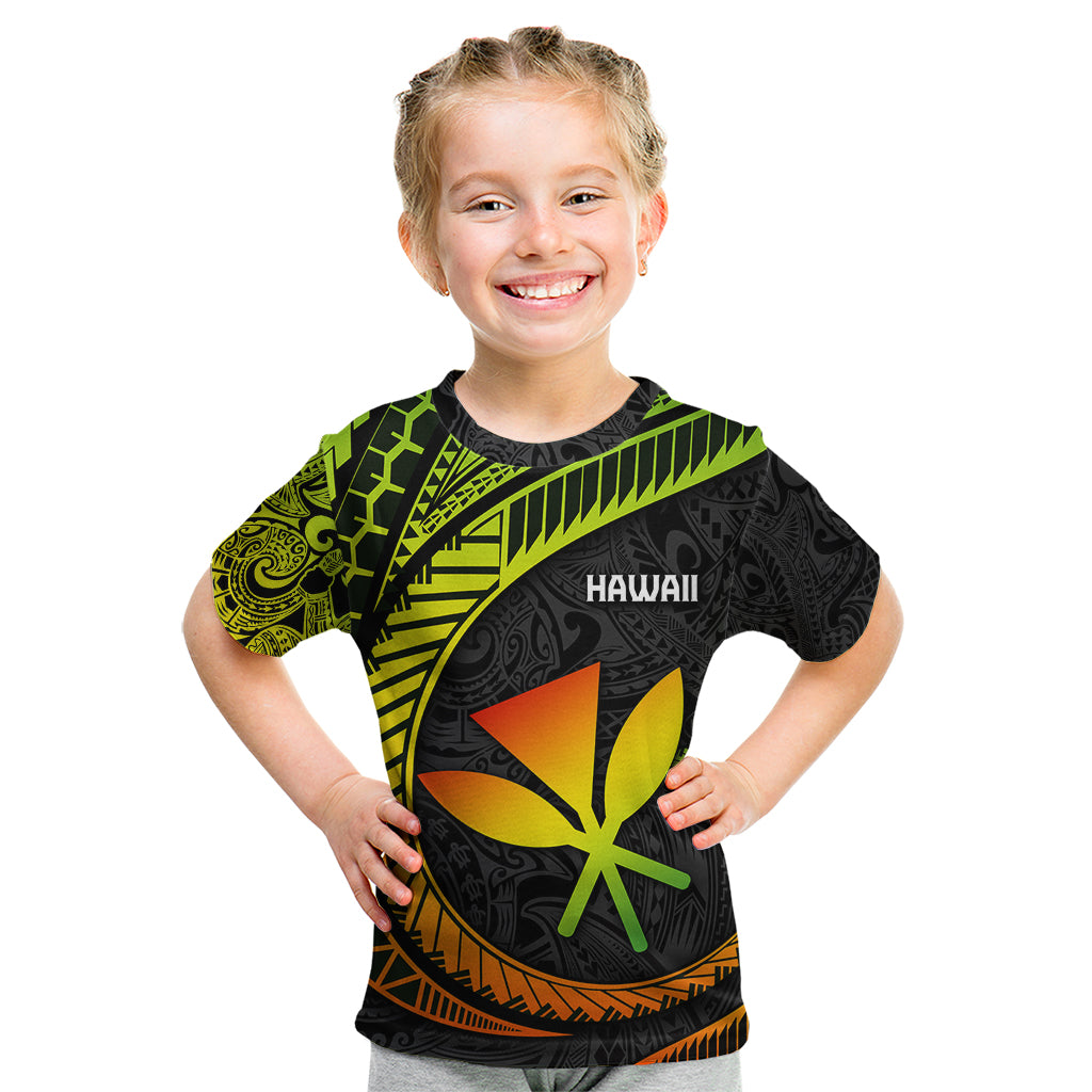 Hawaii Kanaka Maoli Kid T Shirt Polynesian Tornado Infusion Gradient - Wonder Print Shop