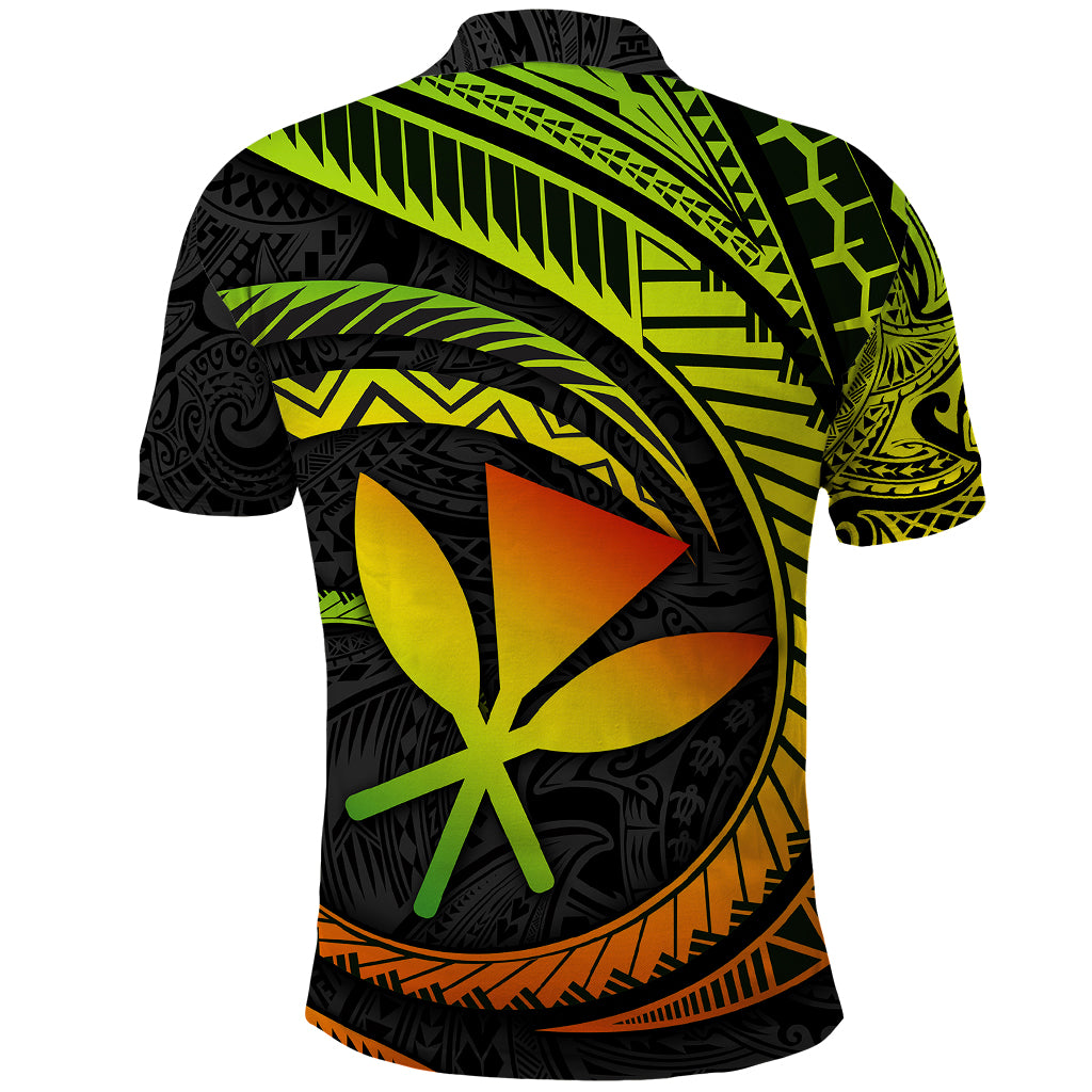 Hawaii Kanaka Maoli Polo Shirt Polynesian Tornado Infusion Gradient - Wonder Print Shop