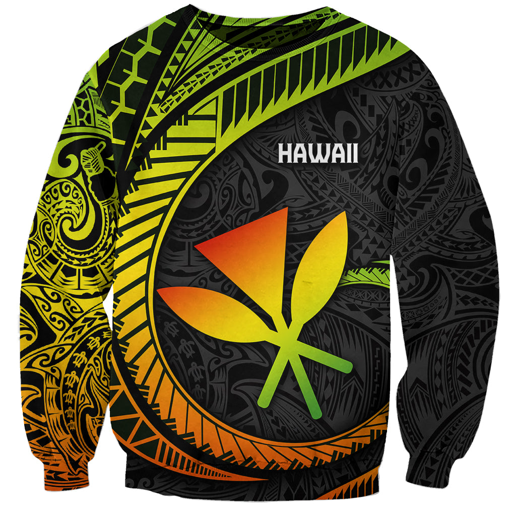Hawaii Kanaka Maoli Sweatshirt Polynesian Tornado Infusion Gradient - Wonder Print Shop