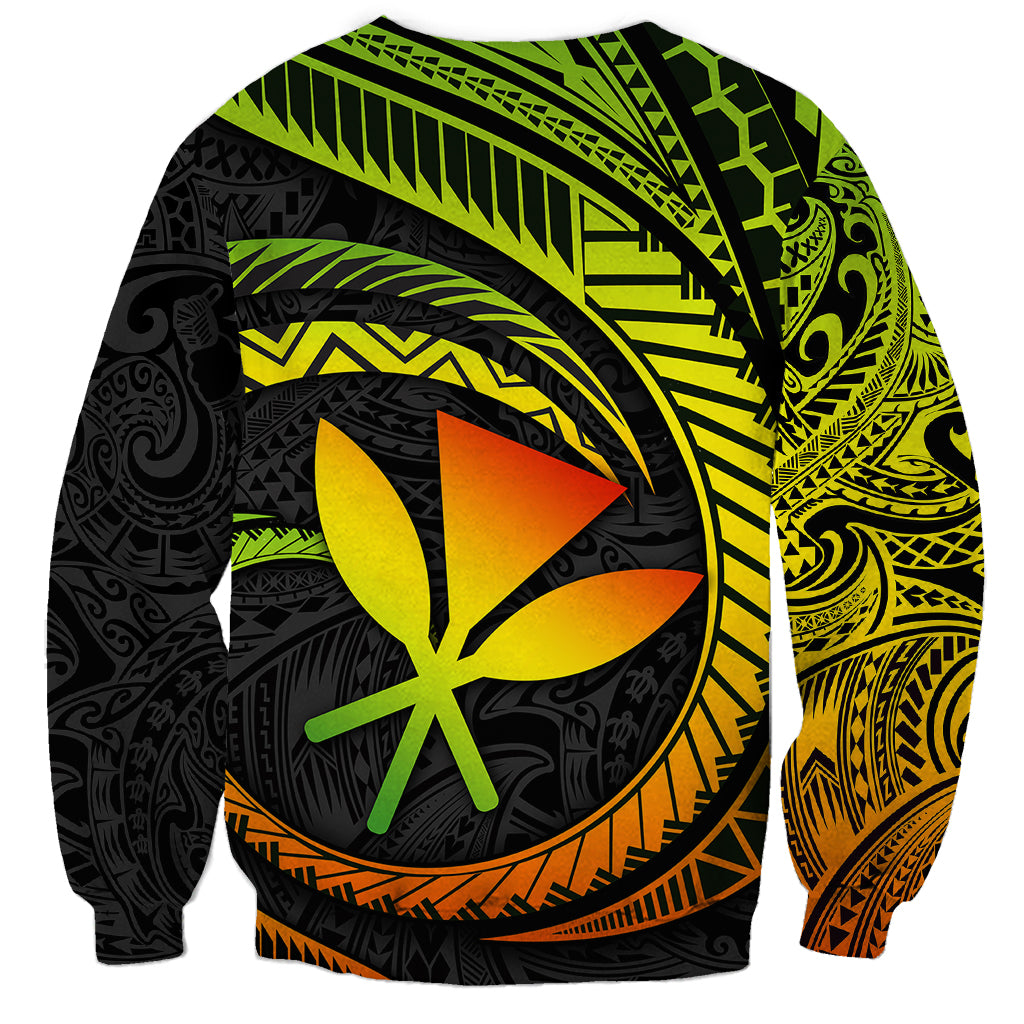 Hawaii Kanaka Maoli Sweatshirt Polynesian Tornado Infusion Gradient - Wonder Print Shop