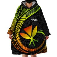 Hawaii Kanaka Maoli Wearable Blanket Hoodie Polynesian Tornado Infusion Gradient - Wonder Print Shop