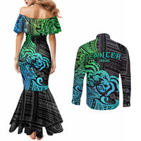zodiac-cancer-couples-matching-mermaid-dress-and-long-sleeve-button-shirts-polynesian-in-gradient-blue