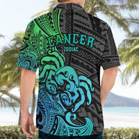 Zodiac Cancer Hawaiian Shirt Polynesian in Gradient Blue - Wonder Print Shop