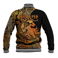Zodiac Scorpio Baseball Jacket Polynesian in Orange - Wonder Print Shop