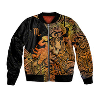 Zodiac Scorpio Bomber Jacket Polynesian in Orange - Wonder Print Shop