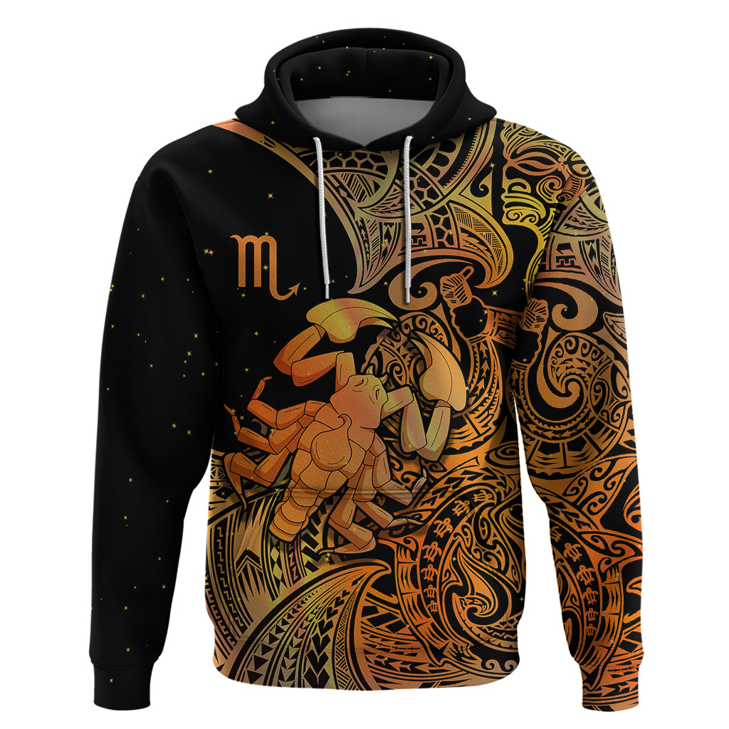 Zodiac Scorpio Hoodie Polynesian in Orange - Wonder Print Shop