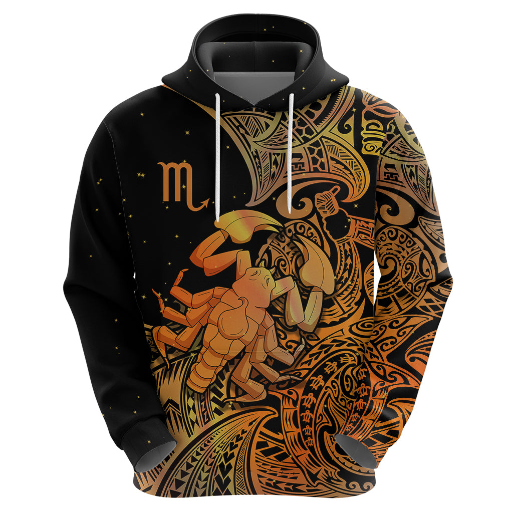 Zodiac Scorpio Hoodie Polynesian in Orange - Wonder Print Shop