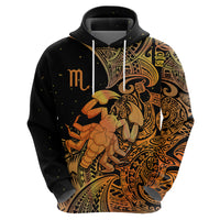 Zodiac Scorpio Hoodie Polynesian in Orange - Wonder Print Shop