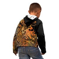 Zodiac Scorpio Kid Hoodie Polynesian in Orange - Wonder Print Shop