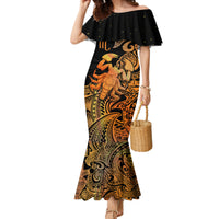 Zodiac Scorpio Mermaid Dress Polynesian in Orange - Wonder Print Shop