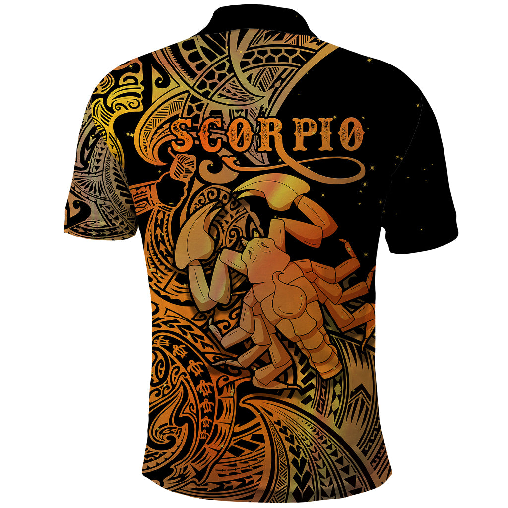 Zodiac Scorpio Polo Shirt Polynesian in Orange - Wonder Print Shop