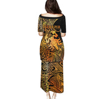 Zodiac Scorpio Puletasi Polynesian in Orange - Wonder Print Shop