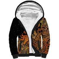 Zodiac Scorpio Sherpa Hoodie Polynesian in Orange - Wonder Print Shop