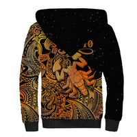 Zodiac Scorpio Sherpa Hoodie Polynesian in Orange - Wonder Print Shop