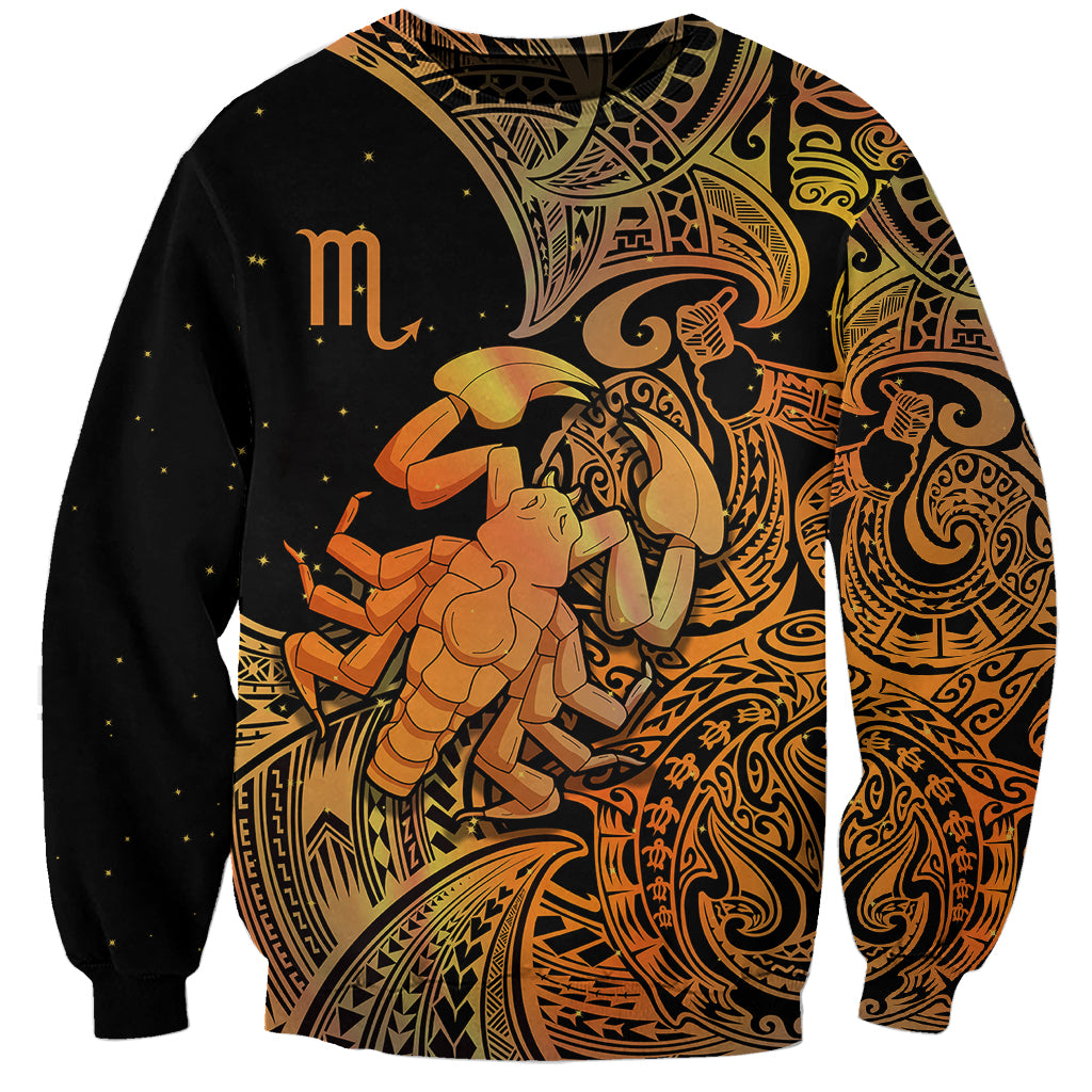Zodiac Scorpio Sweatshirt Polynesian in Orange - Wonder Print Shop