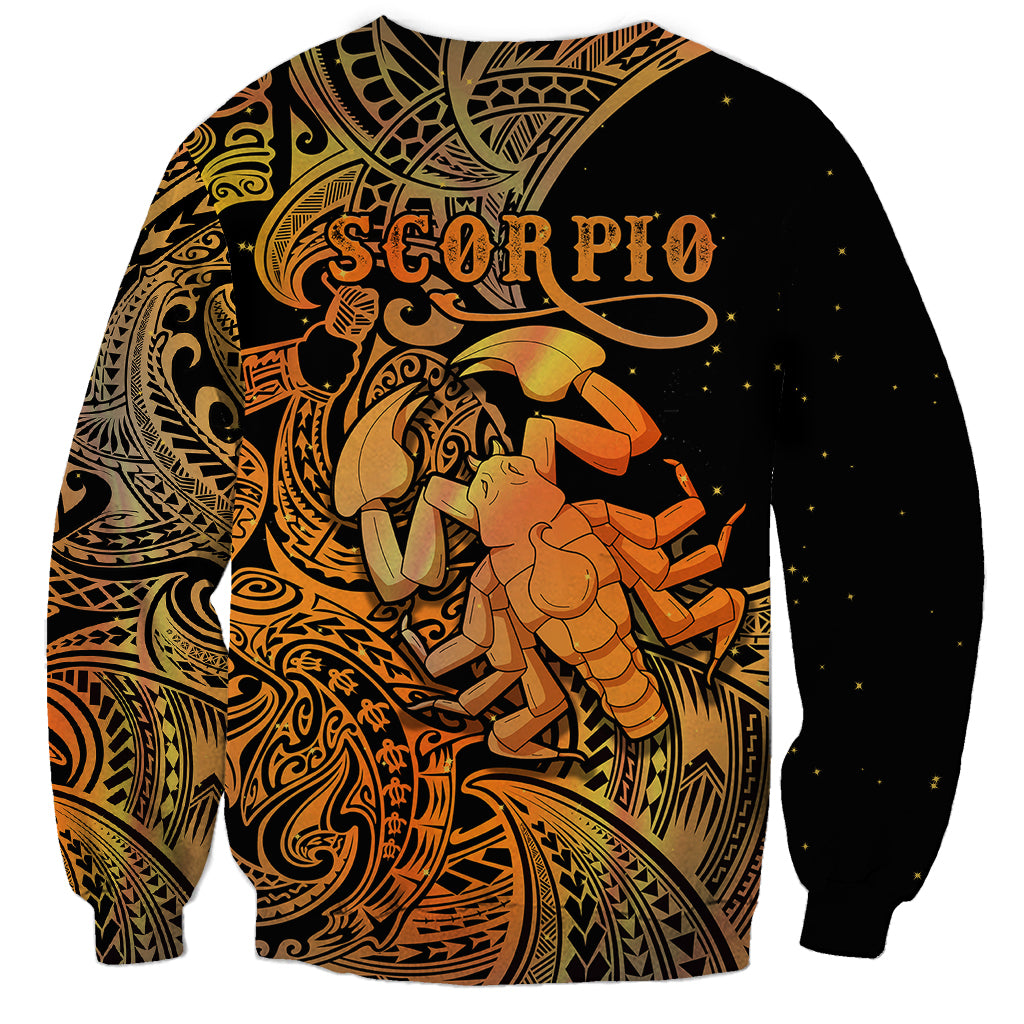 Zodiac Scorpio Sweatshirt Polynesian in Orange - Wonder Print Shop