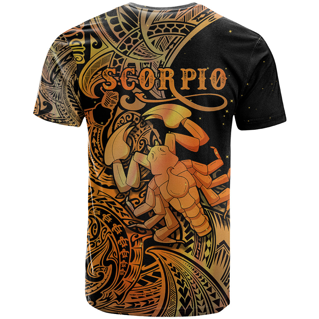 Zodiac Scorpio T Shirt Polynesian in Orange - Wonder Print Shop