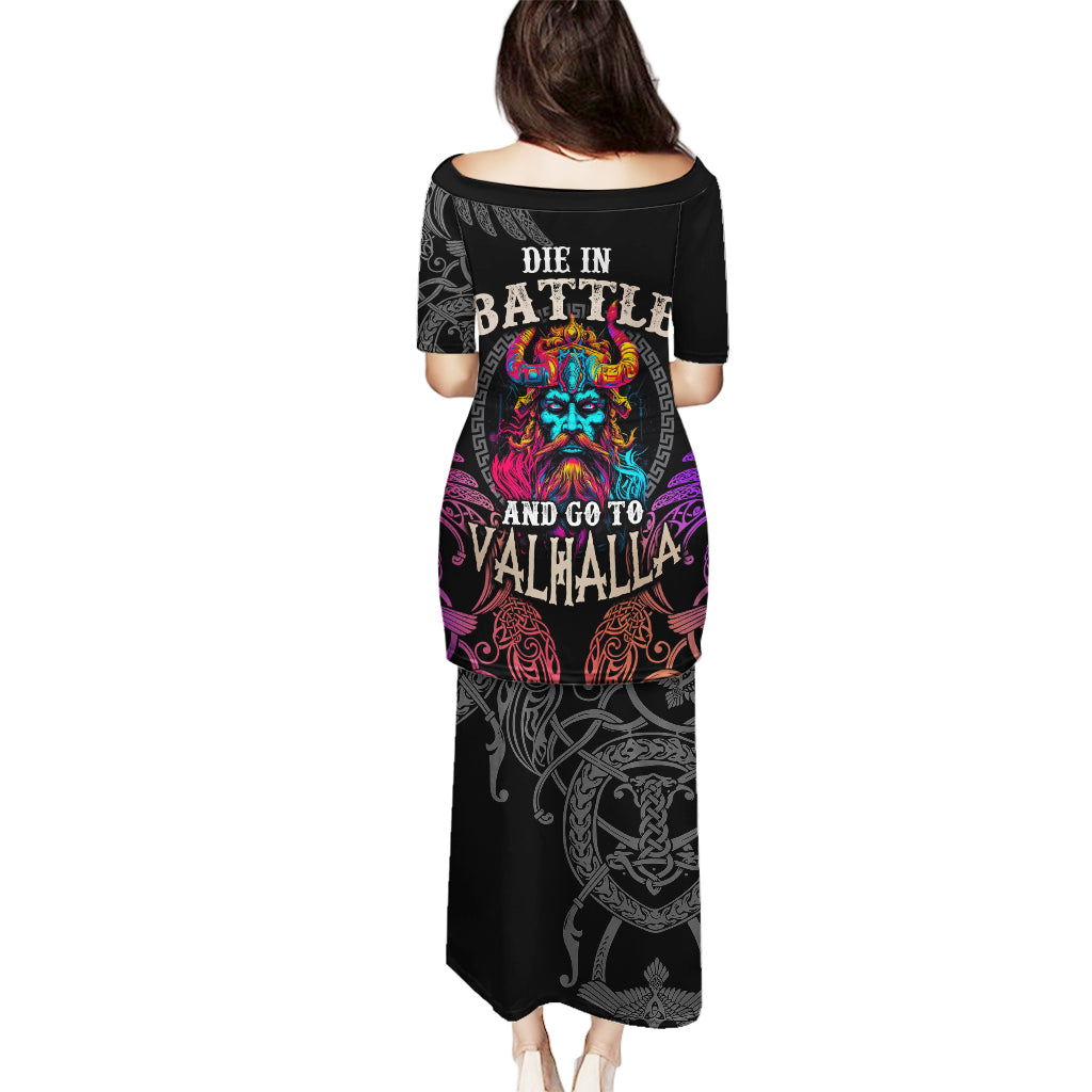 Nordic Warrior Viking Puletasi with Raven Motif Neon - Wonder Print Shop