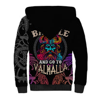Nordic Warrior Viking Sherpa Hoodie with Raven Motif Neon - Wonder Print Shop