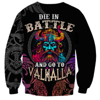 Nordic Warrior Viking Sweatshirt with Raven Motif Neon - Wonder Print Shop