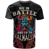 Nordic Warrior Viking T Shirt with Raven Motif Neon - Wonder Print Shop